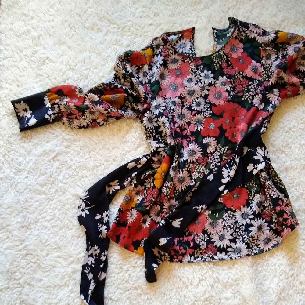 Zara Floral Silk Top